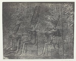 Karnakin palatsi, Granite Sanctuaryn ulkoveistokset, Thebes, 184951, painettu 1852. tekijältä Maxime Du Camp