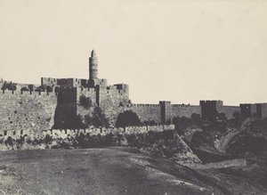 Palestiina. Jerusalem. Muurien länsiosa, 1850. tekijältä Maxime Du Camp