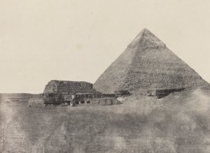 Chephrenin pyramidi, Keski-Egypti, levy 10 albumista "Egypti, Nubia, Palestiina ja Syyria" (1852). tekijältä Maxime Du Camp