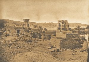 Beguehin rauniot ja kylä, pieni saari Philaesta länteen, 11. huhtikuuta 1850. tekijältä Maxime Du Camp