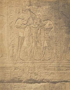 Karnakin palatsin graniittipyhäkön ulkoveistokset Sacre de Philippe-Ar..., 1849-50. tekijältä Maxime Du Camp