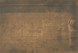 Kaiverruksia suuren Dendera Tentyrisin temppelin takajulkisivulla, 1849-50. tekijältä Maxime Du Camp