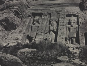 Kallioon hakatun Hathorin temppelin eteläosa, Abu Simbel tekijältä Maxime Du Camp