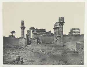 Hermontiksen temppeli, Ylä-Egypti, levy 63 albumista "Egypte, Nubie, Palestine et Syrie" (1852). tekijältä Maxime Du Camp