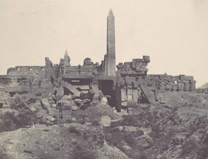 Thebes. Karnakin palatsi. Granite Sanctuary ja Hypostyle Hall, 1850. tekijältä Maxime Du Camp