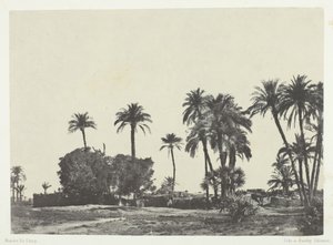 Hamamehin kylä, Ylä-Egypti, 184951, painettu 1852. tekijältä Maxime Du Camp