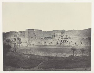 Näkymä Beghén saarelta länteen, Philoe; Nubia, levy 68 albumista "Egypte, Nubie, Palestine et Syrie" (1852). tekijältä Maxime Du Camp