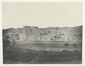 Näkymä Beghén saarelta, Looking West, Philoe, Nubia, 184951, painettu 1852. tekijältä Maxime Du Camp