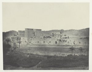 Näkymä Beghén saarelta länteen, Philoe; Nubia, levy 68 albumista "Egypte, Nubie, Palestine et Syrie" (1852). tekijältä Maxime Du Camp