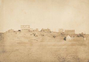 Näkymä osasta Luxorin kylää, Thebes, 1849-50. tekijältä Maxime Du Camp