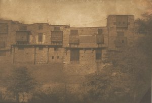 Näkymä otettu Jardin du Quartier Francista, Kairosta, joulukuusta 1849 tammikuuhun 1850. tekijältä Maxime Du Camp