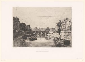 Näkymä Pont Saint-Michelille Pariisissa Vue prize du pont St. Michel (nimi esineessä)