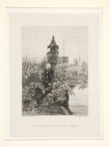 Victor Hugo dans son jardin (Victor Hugo in His Garden), pl. 12 sviitistä Chez Victor Hugo (Victor Hugo tekijältä Maxime Lalanne