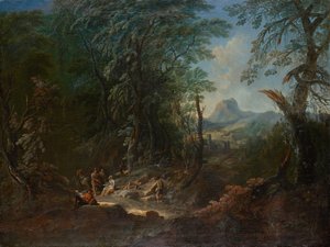 metsämaisema "aamu" tekijältä Maximilian Joseph Schinnagl