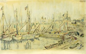 Proomut Seinen varrella; Proomut Seinen varrella, tekijältä Maximilien Luce
