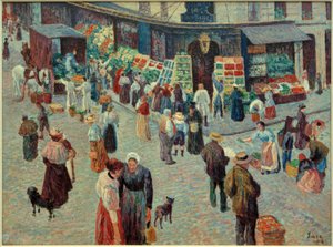 Ruokakauppa, Rue des Abbesses tekijältä Maximilien Luce