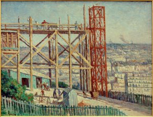 La construction du Sacré-Coeur tekijältä Maximilien Luce
