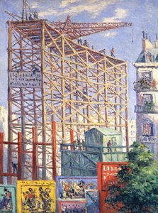 Rakennustelineet ja julisteet, n.1912 tekijältä Maximilien Luce