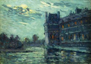 Vuoden 1910 tulvat, Pavillon de Flore, Louvre, Pariisi; Vuoden 1910 tulvat, Le Pavillon de Flore, 1910 tekijältä Maximilien Luce