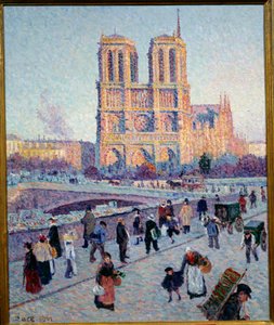 Quai Saint Michel ja Notre Dame tekijältä Maximilien Luce
