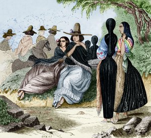 Naiset Limasta Perussa, kaiverrus radiguetin matkasta Limassa 1840-luvulla, värillinen dokumentti