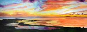 Eläväinen auringonlasku rannikolla tekijältä Maxine Shore