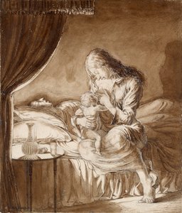 Yökuvaus - Nainen ruokkimassa lastaan, 1900-luku tekijältä Maxwell Gordon Lightfoot