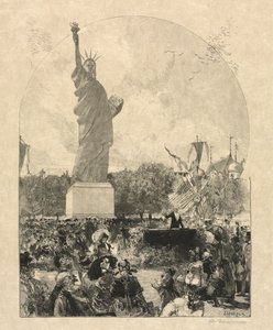 Liberty valaisee maailmaa, amerikkalaiset tarjosivat Pariisin kaupungille, 1885. tekijältä May 30 Publiished in Le Monde