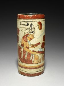 Maljakko esittelytilanteella, 600-900 jKr (keramiikka ja lippa) tekijältä Mayan