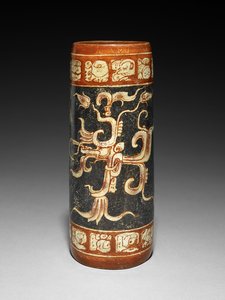 Alus animoidulla viikunakasvilla, 600-900 jKr (keramiikka, jossa on lippa) tekijältä Mayan