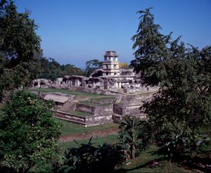 Esikolumbialainen sivilisaatio: näkymä Palenquen alueelle Chiapasin klassisella maya-kaudella tekijältä Mayan Mayan