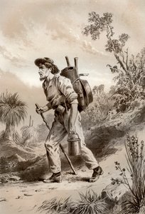 Kaivaja kulkurilla, Australia, 1879.
