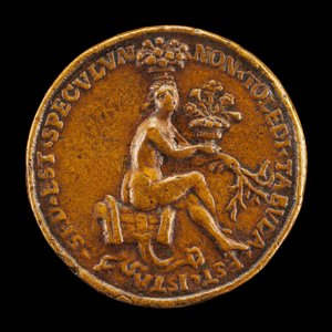Nainen istuu satulassa [käänteinen], 1518. tekijältä Medallist of 1518