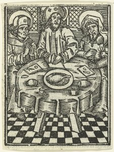 Ateria Emmauksessa tekijältä Meester van de Delbecq Schreiber Passie (attributed to)