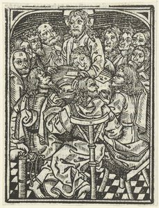 Viimeinen ehtoollinen tekijältä Meester van de Delbecq Schreiber Passie (attributed to)