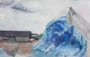 Suolakasa Cal Sagin kanavan varrella, 2014 (öljy kankaalle) tekijältä Megan Williamson