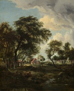 Maatila auringonvalossa tekijältä Meindert Hobbema