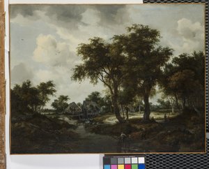 Vesimylly (The Trevor Landscape) (öljy kankaalle) tekijältä Meindert Hobbema