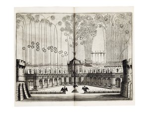 Ilotulitus Leopold I:n (1640-1705), Pyhän Rooman keisarin, ja Espanjan Margaret Theresan (1651-73) häiden kunniaksi Wienissä joulukuussa 1666 tekijältä Melchior Küsel