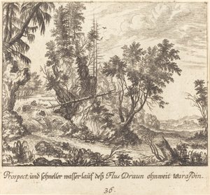Draun-joki tekijältä Melchior Küsel after Johann Wilhelm Baur