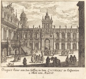 Escorial, Espanja tekijältä Melchior Küsel after Johann Wilhelm Baur