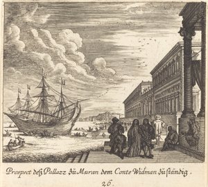 Kreivi Widmanin palatsi tekijältä Melchior Küsel after Johann Wilhelm Baur