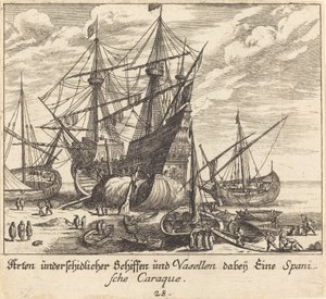 Laivat tekijältä Melchior Küsel after Johann Wilhelm Baur