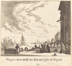 Näkymä Napolinlahdelle tekijältä Melchior Küsel after Johann Wilhelm Baur