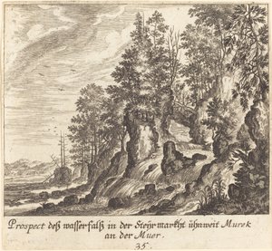 Vesiputous tekijältä Melchior Küsel after Johann Wilhelm Baur