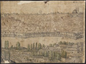 Konstantinopolin näkymä, arkki 14, Melchior Lorck, 1559 tekijältä Melchior Lorck