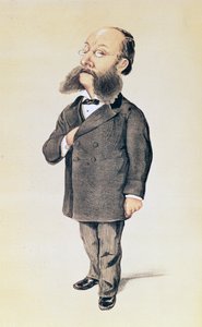 Paul Julius Reuter, pilapiirros Vanity Fair -lehdestä, 1872, värilitografia.