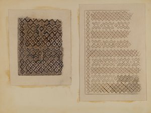 Materiaali Kissanhännästä kudottu, n. 1935. tekijältä Melita Hofmann