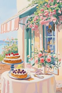 Ranskalainen jälkiruokakahvila tekijältä Melloi Art Prints