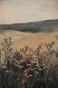 Kultainen pelto täynnä luonnonkukkia tekijältä Melloi Art Prints